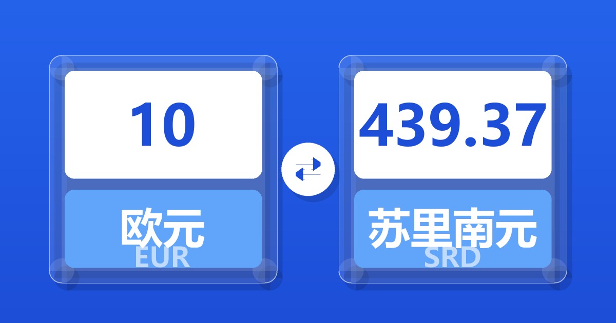10欧元兑苏里南元