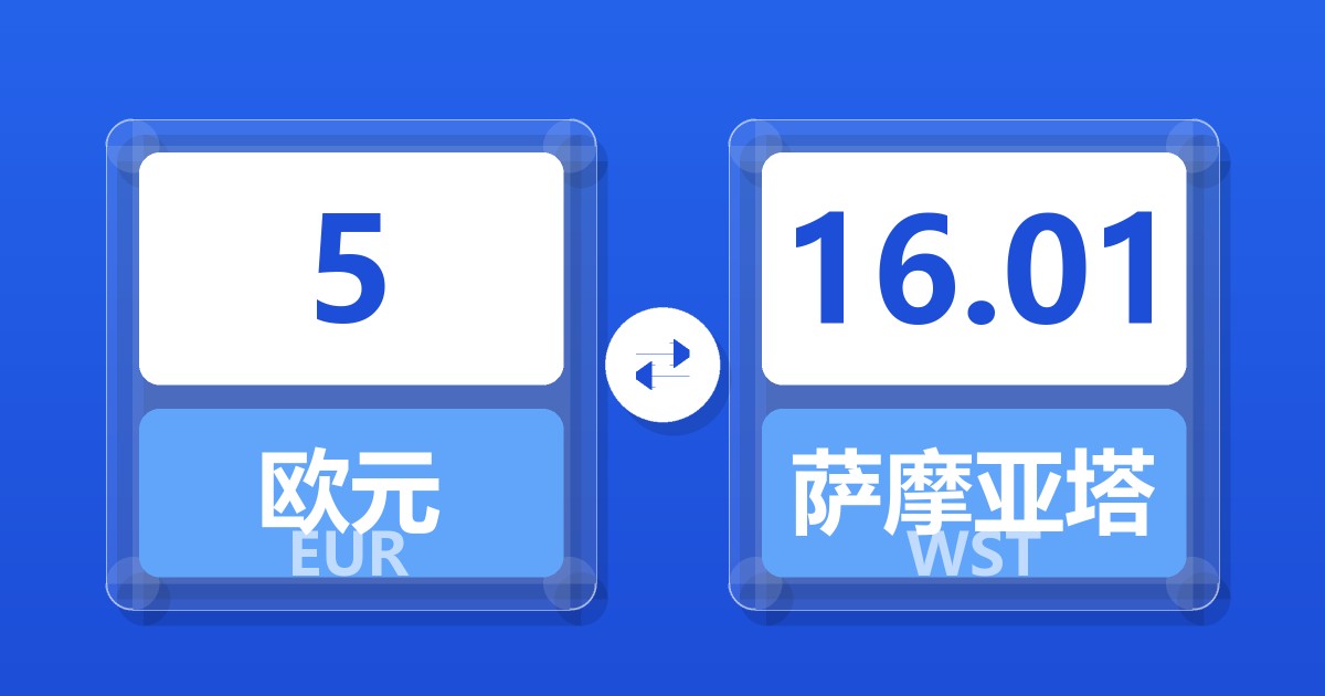 5欧元兑萨摩亚塔拉