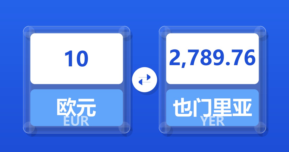 10欧元兑也门里亚尔
