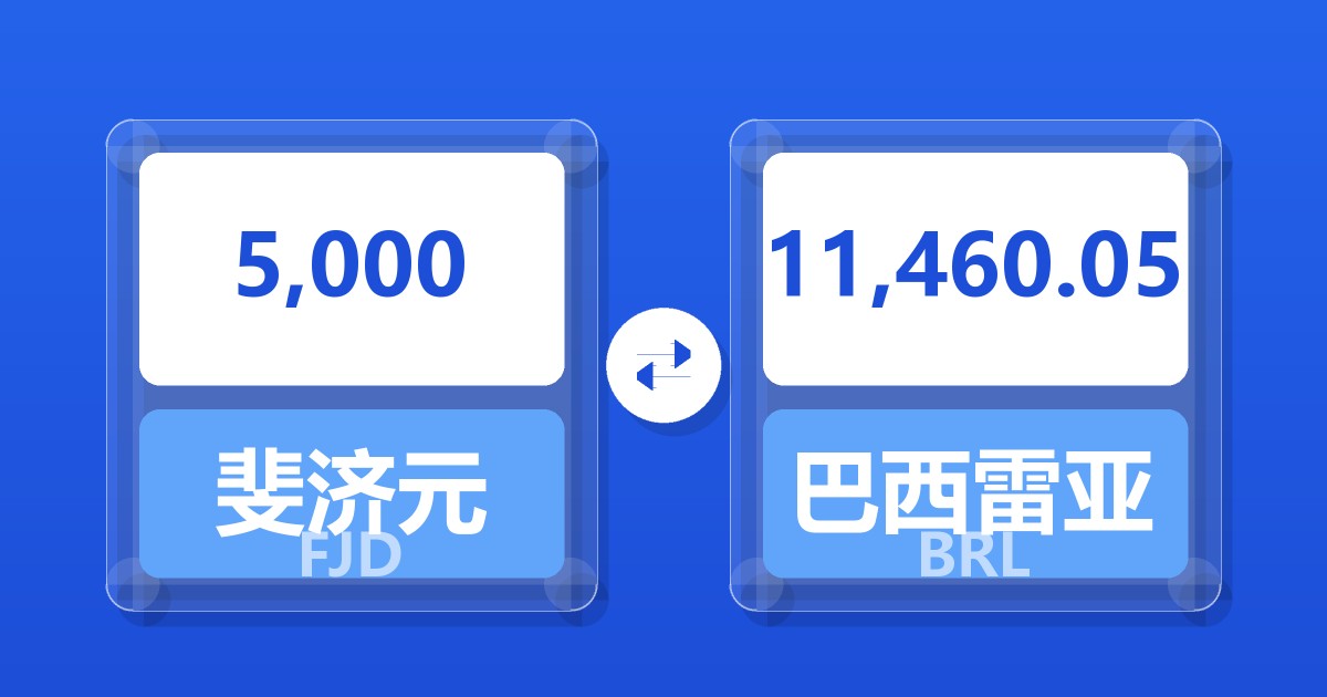 5,000斐济元兑巴西雷亚尔