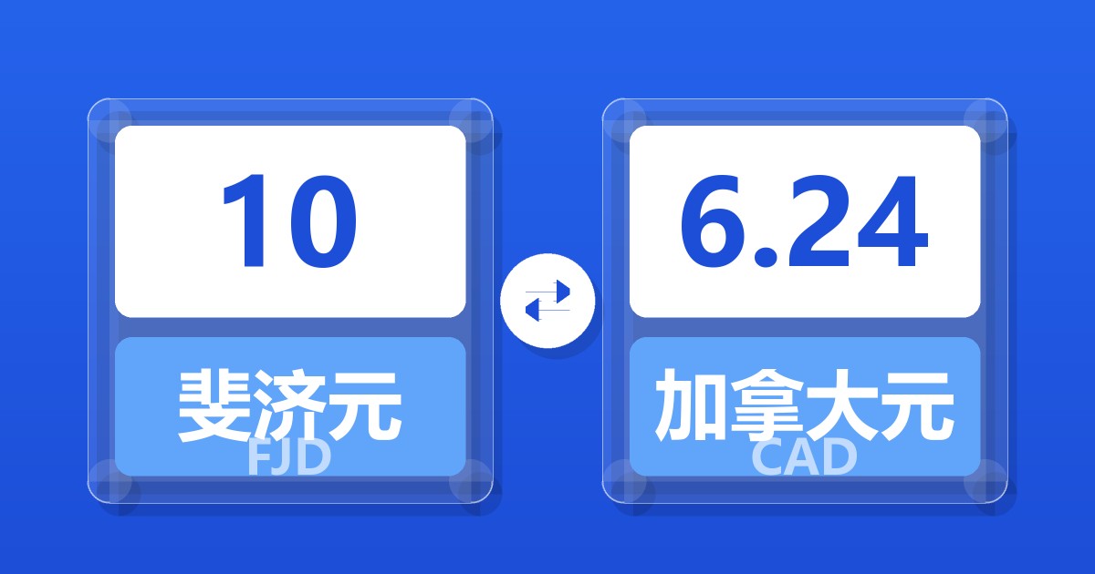 10斐济元兑加拿大元