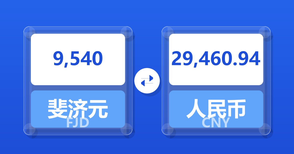 9,540斐济元兑人民币