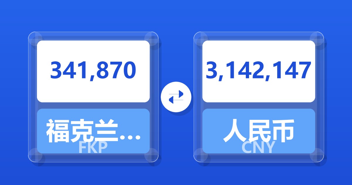 341,870福克兰群岛镑兑人民币