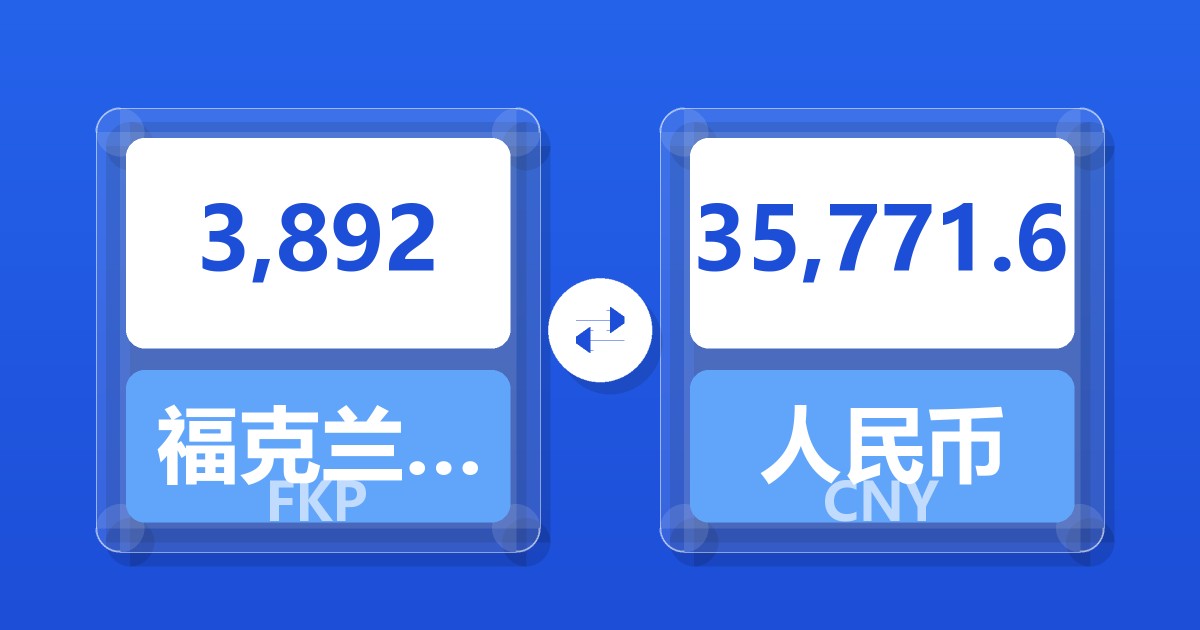 3,892福克兰群岛镑兑人民币