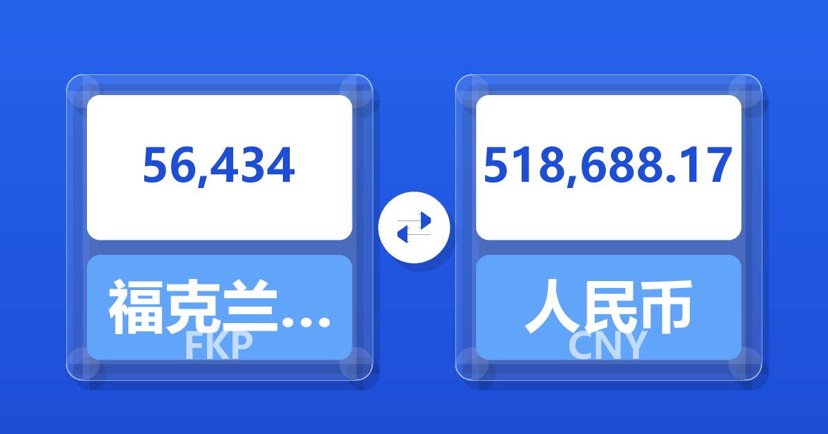 56,434福克兰群岛镑兑人民币