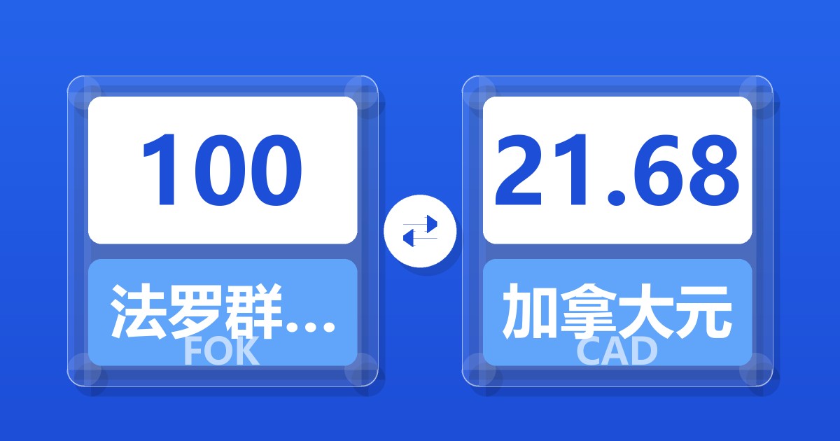 100法罗群岛克朗兑加拿大元