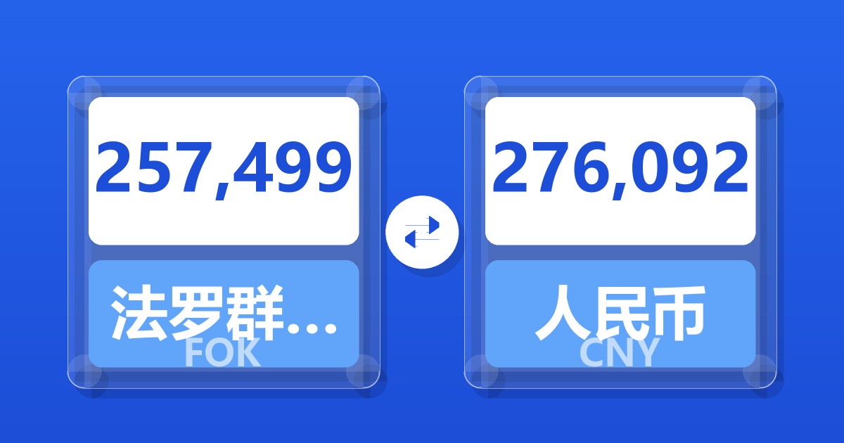 257,499法罗群岛克朗兑人民币