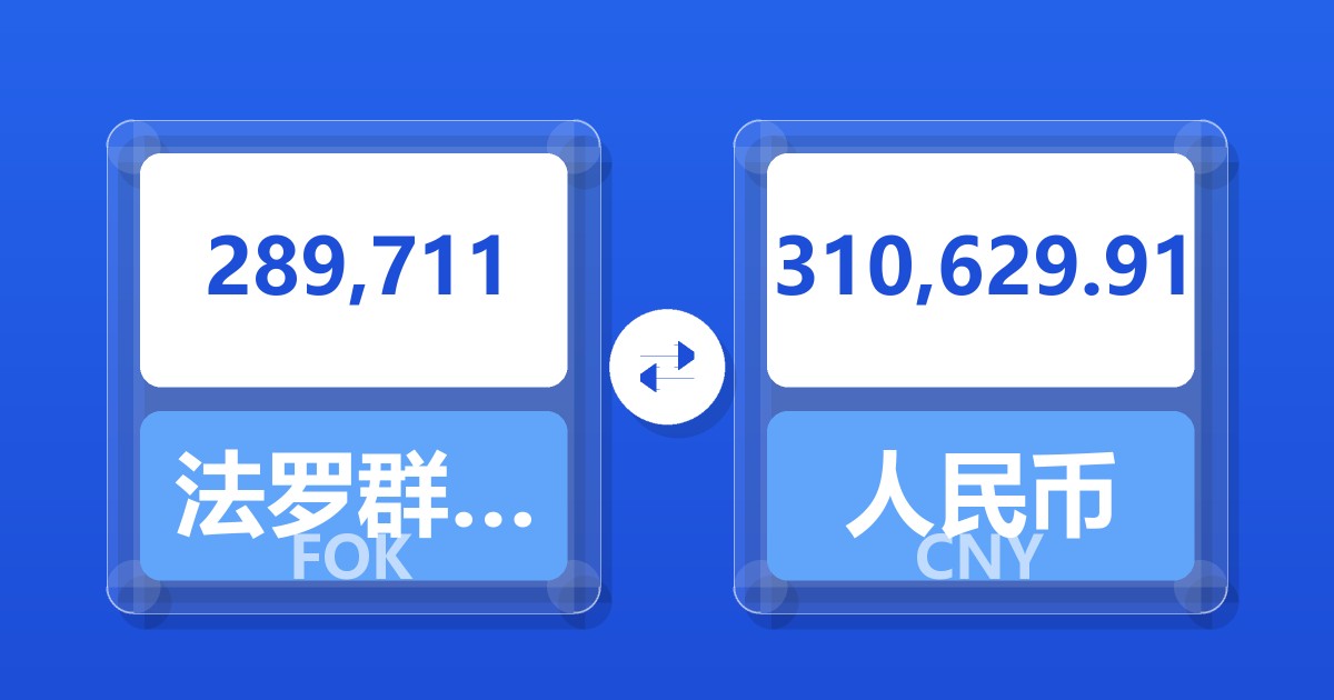289,711法罗群岛克朗兑人民币