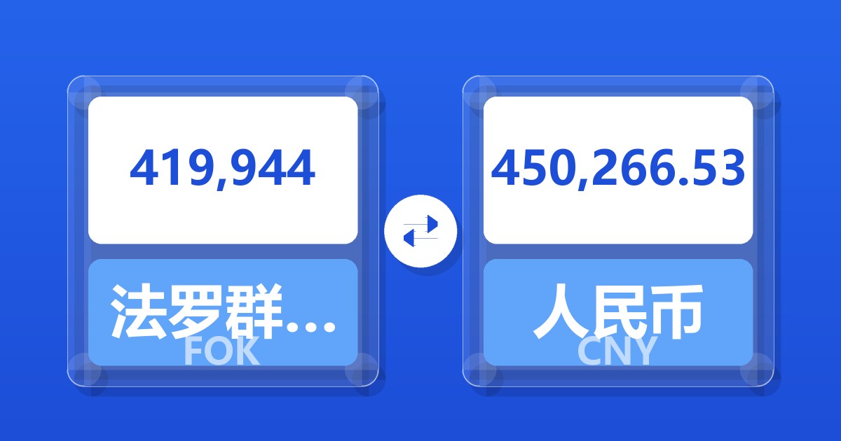 419,944法罗群岛克朗兑人民币