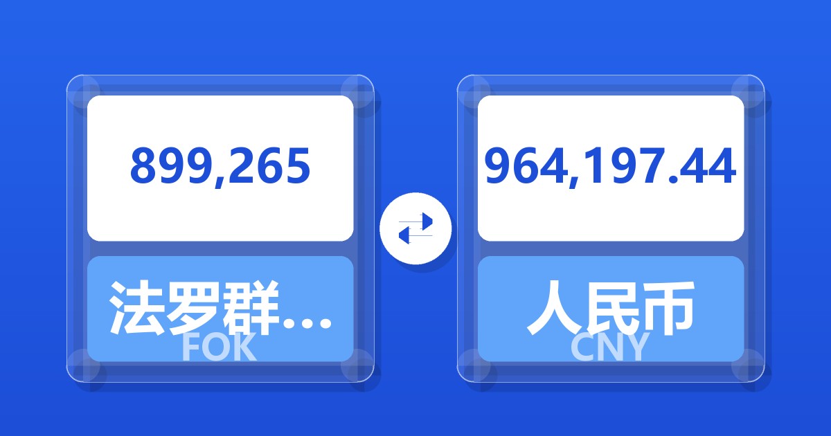 899,265法罗群岛克朗兑人民币