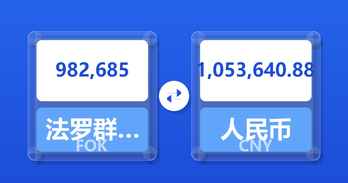 982,685法罗群岛克朗兑人民币