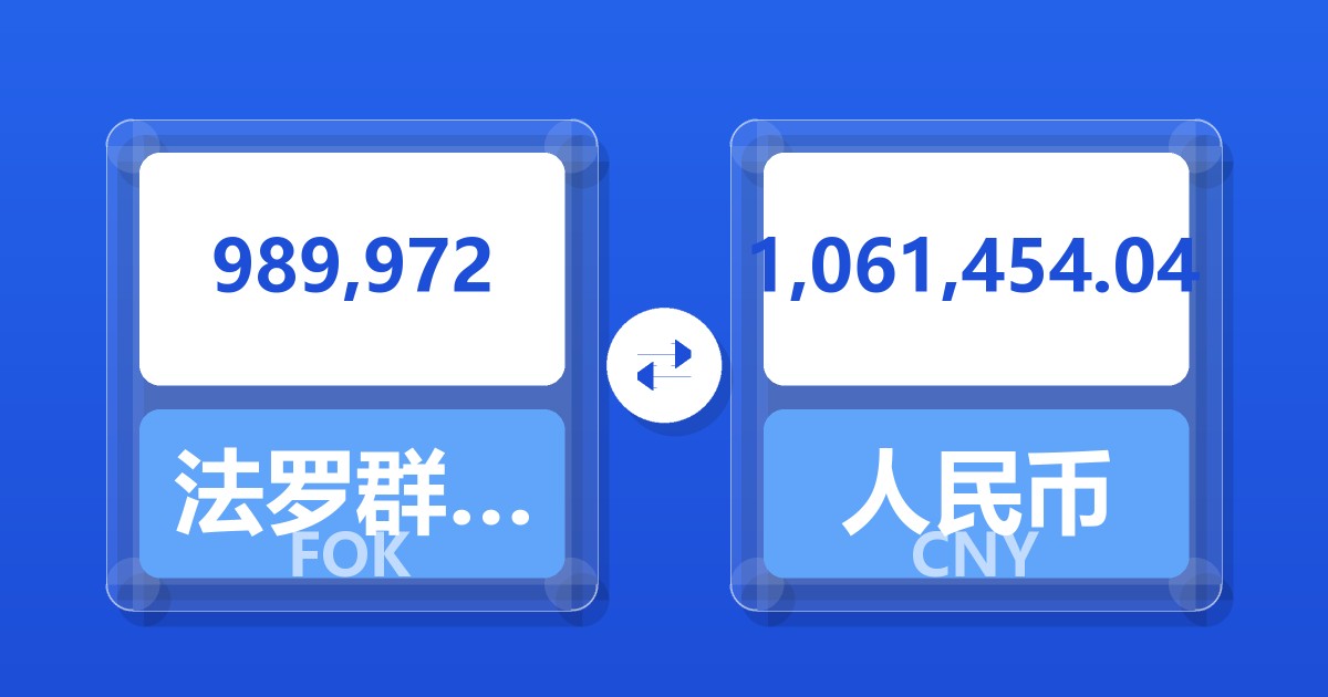 989,972法罗群岛克朗兑人民币