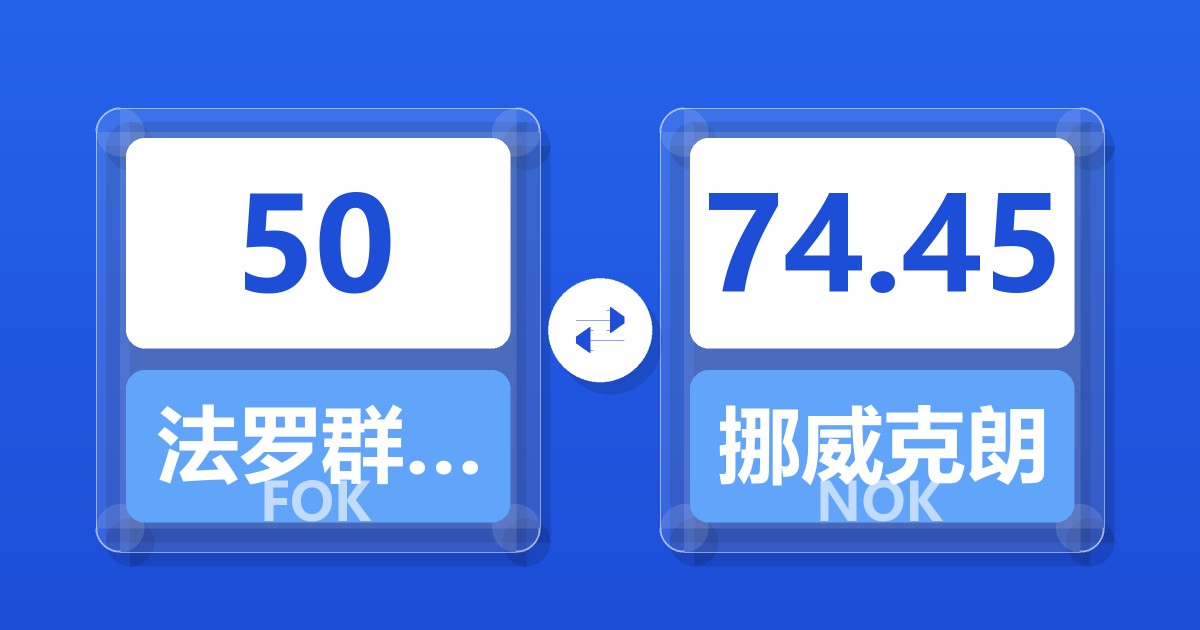 50法罗群岛克朗兑挪威克朗
