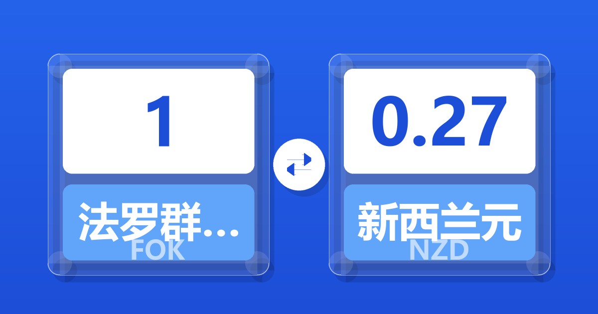 1法罗群岛克朗兑新西兰元