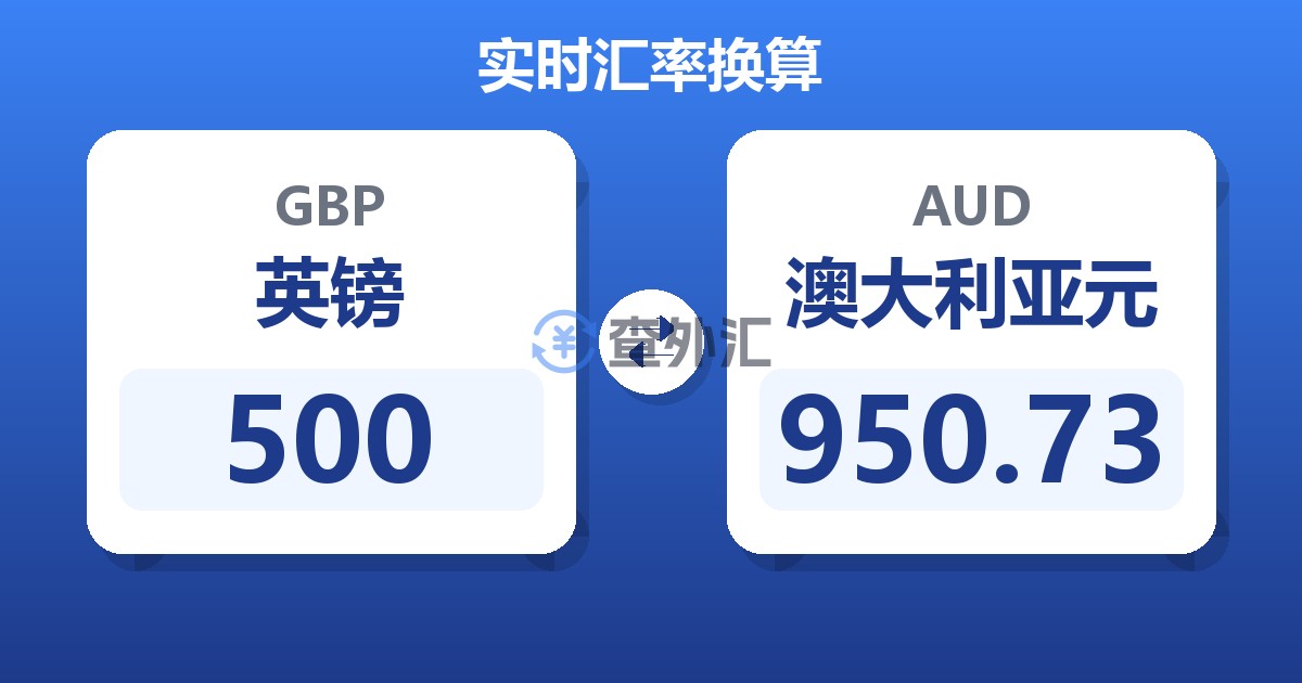 500英镑兑澳大利亚元