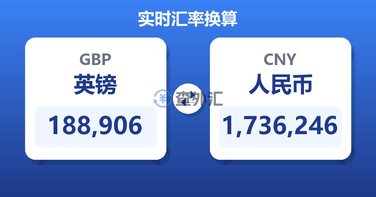 188,906英镑兑人民币