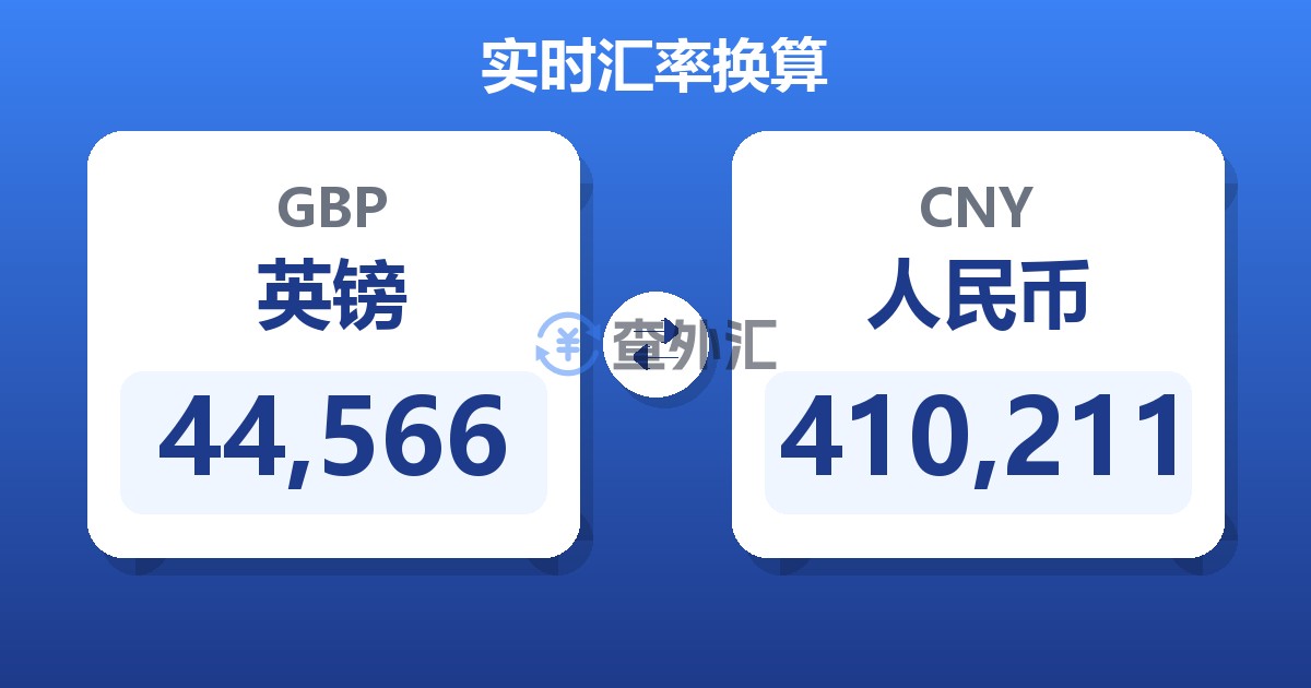 44,566英镑兑人民币
