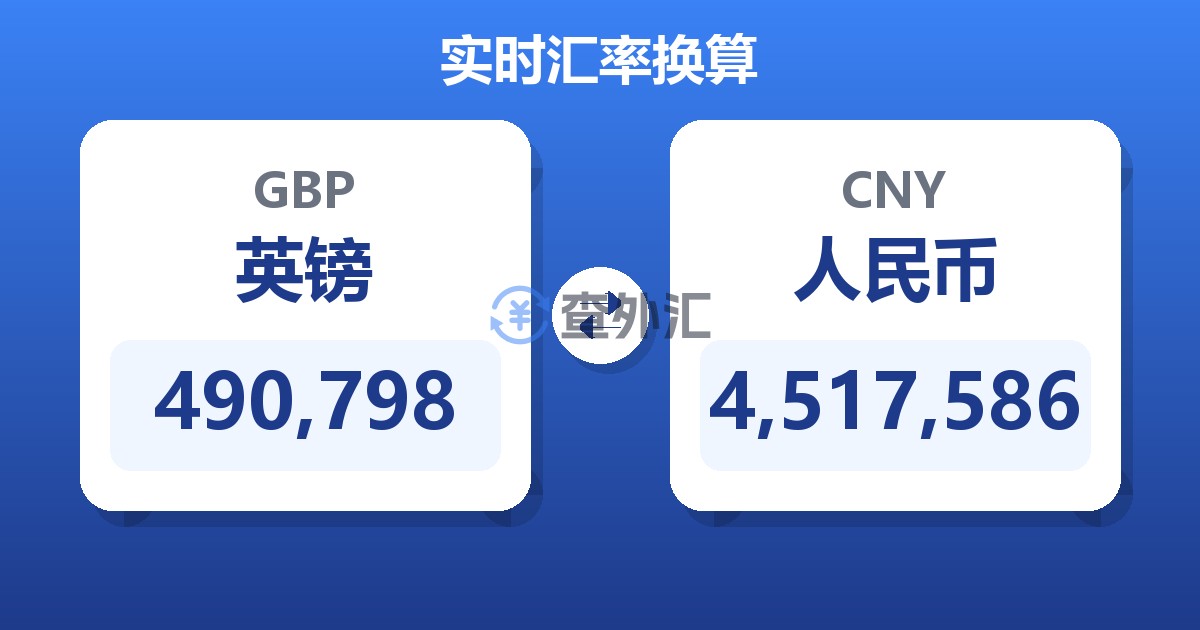 490,798英镑兑人民币