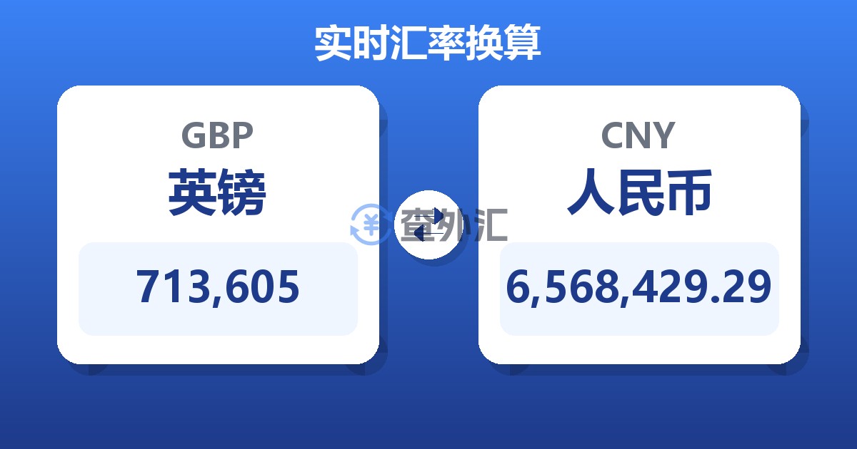713,605英镑兑人民币