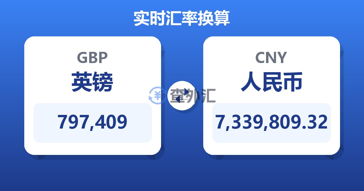 797,409英镑兑人民币