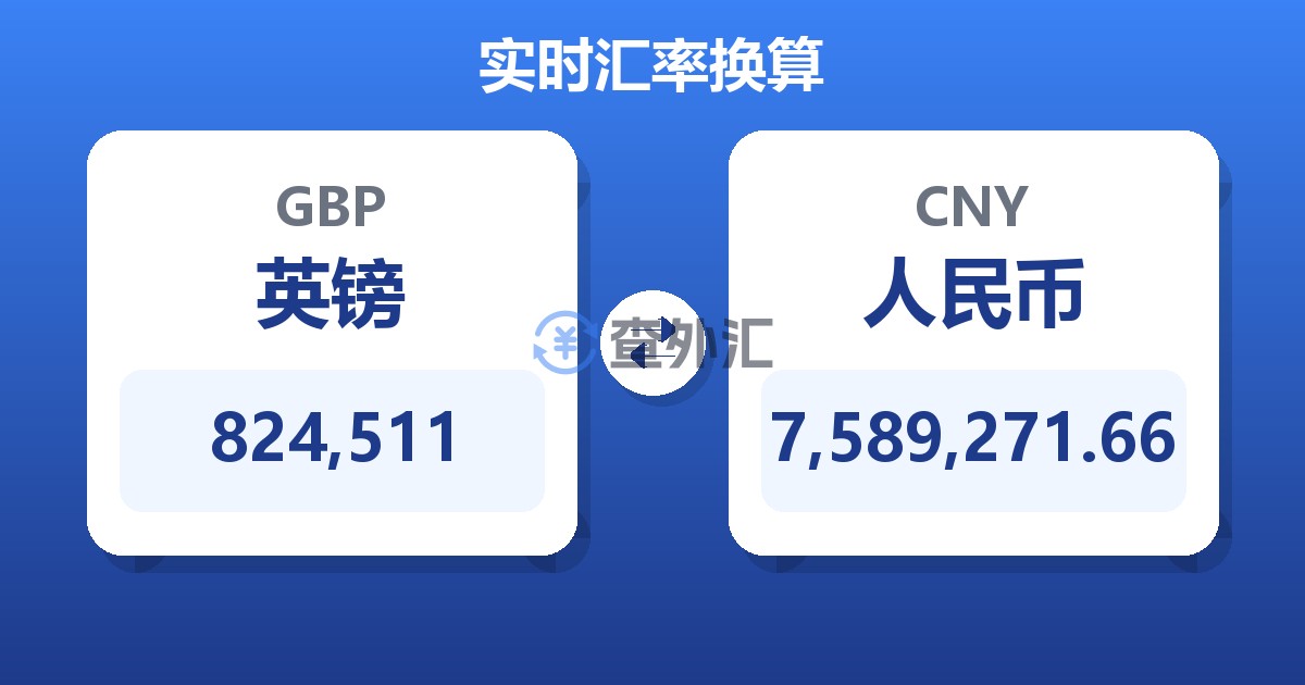 824,511英镑兑人民币