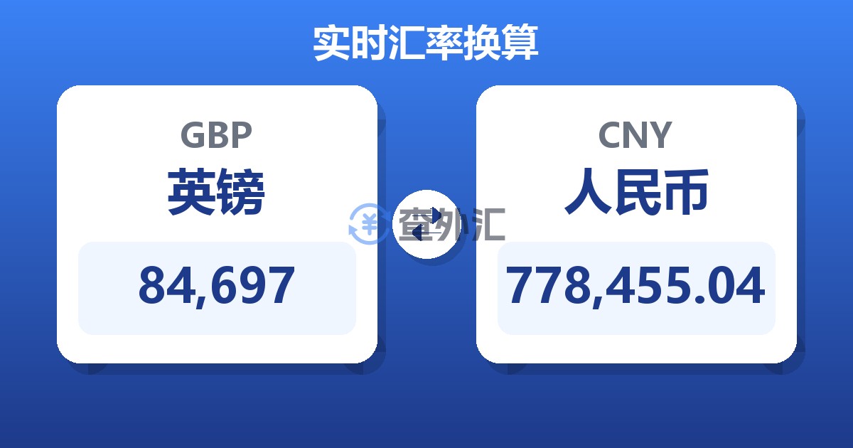 84,697英镑兑人民币