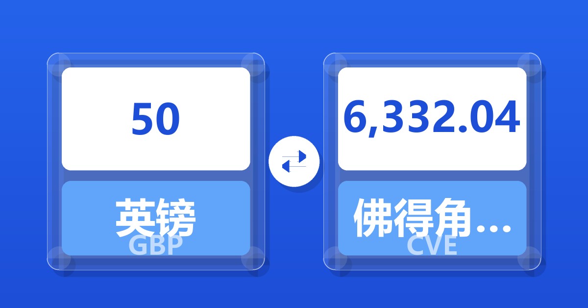 50英镑兑佛得角埃斯库多