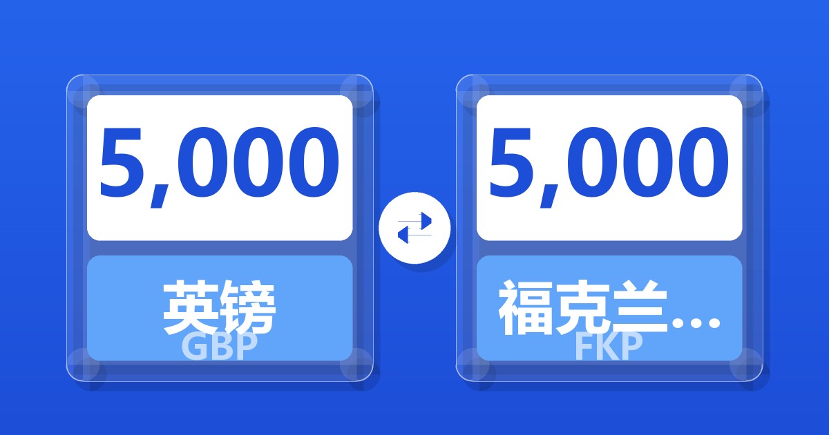 5,000英镑兑福克兰群岛镑