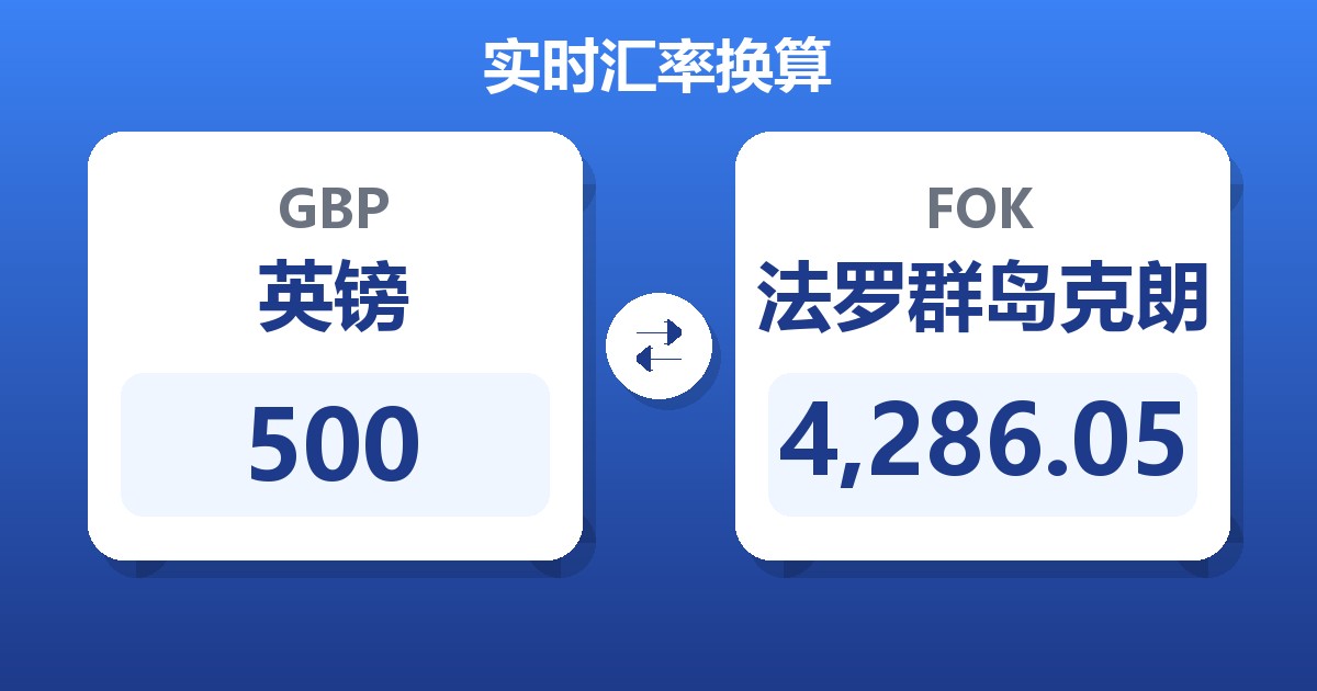 500英镑兑法罗群岛克朗