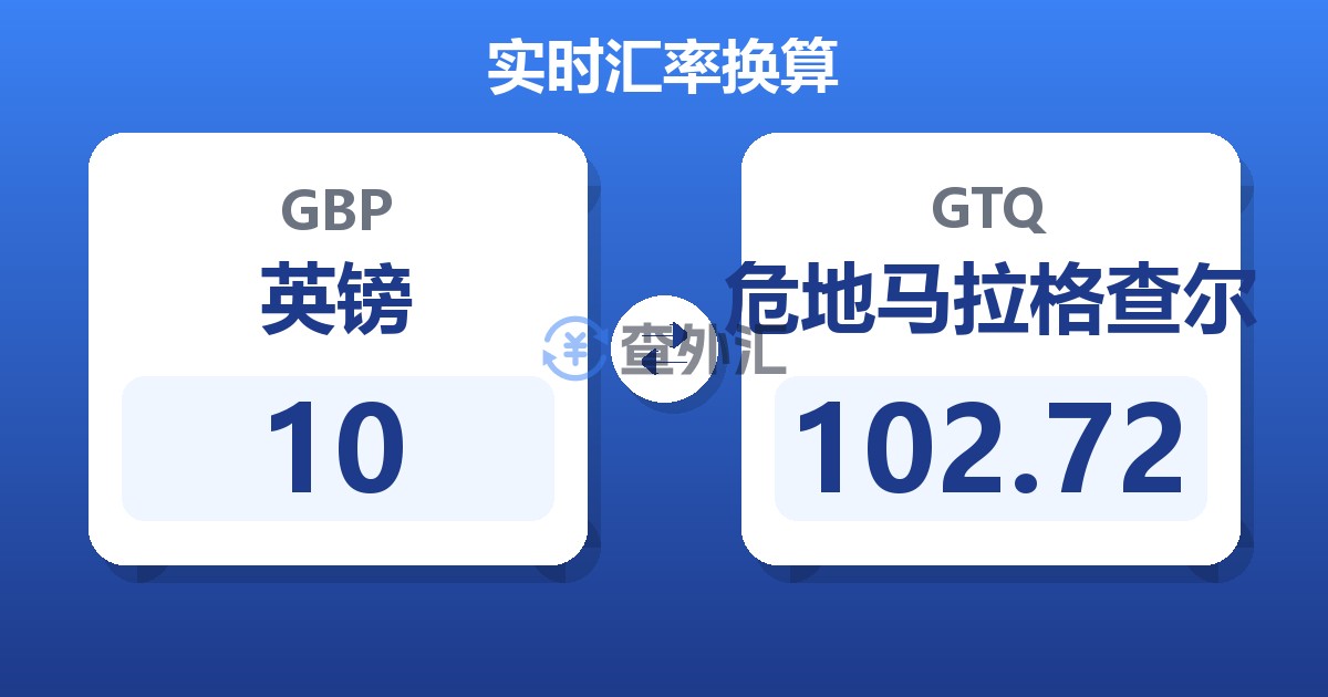 10英镑兑危地马拉格查尔