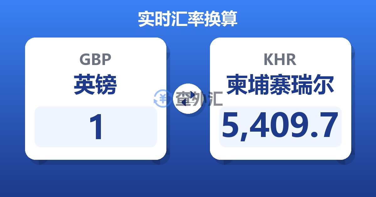 1英镑兑柬埔寨瑞尔