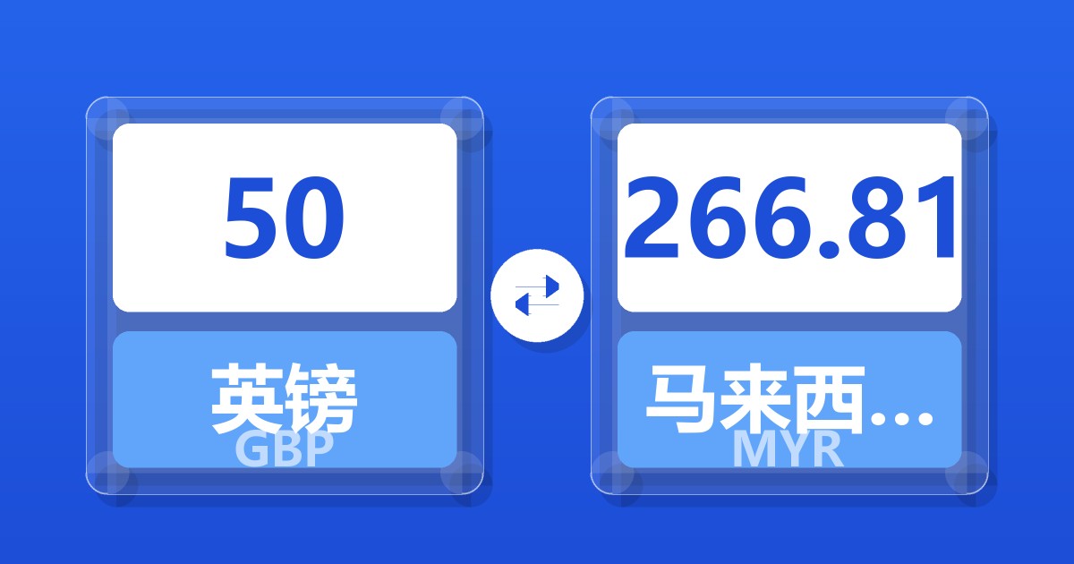 50英镑兑马来西亚林吉特