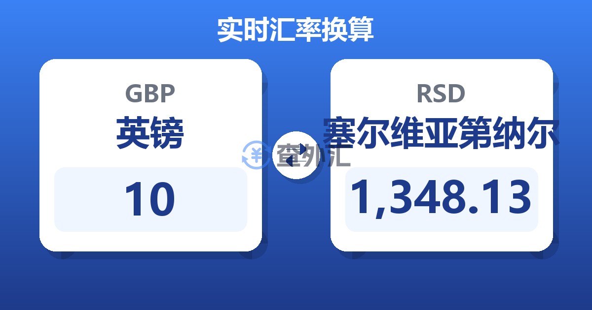 10英镑兑塞尔维亚第纳尔