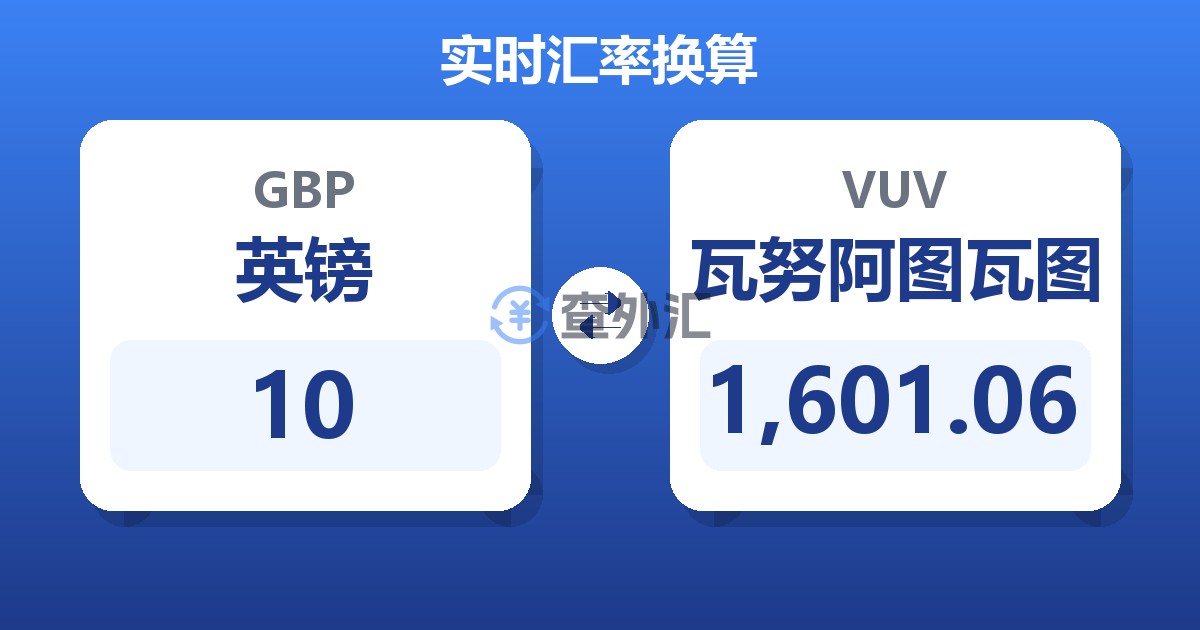 10英镑兑瓦努阿图瓦图