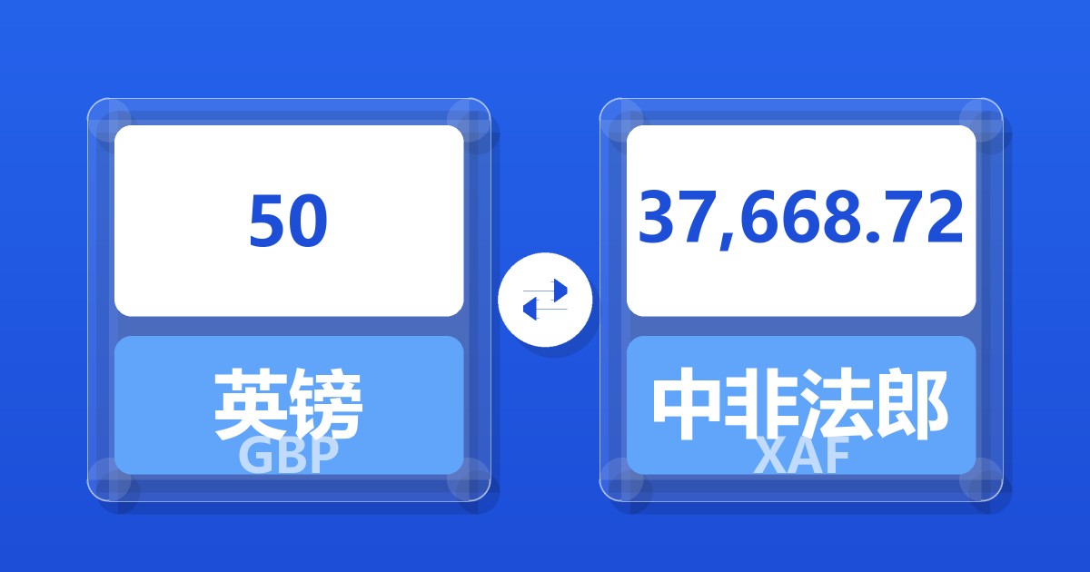 50英镑兑中非法郎