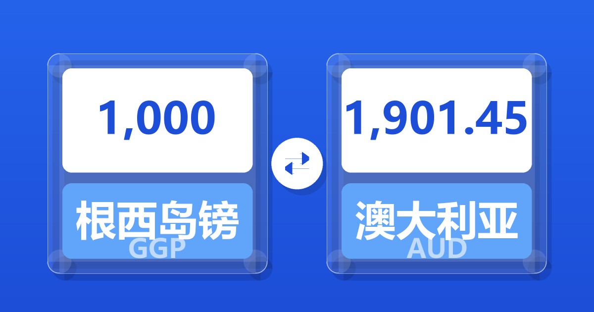 1,000根西岛镑兑澳大利亚元