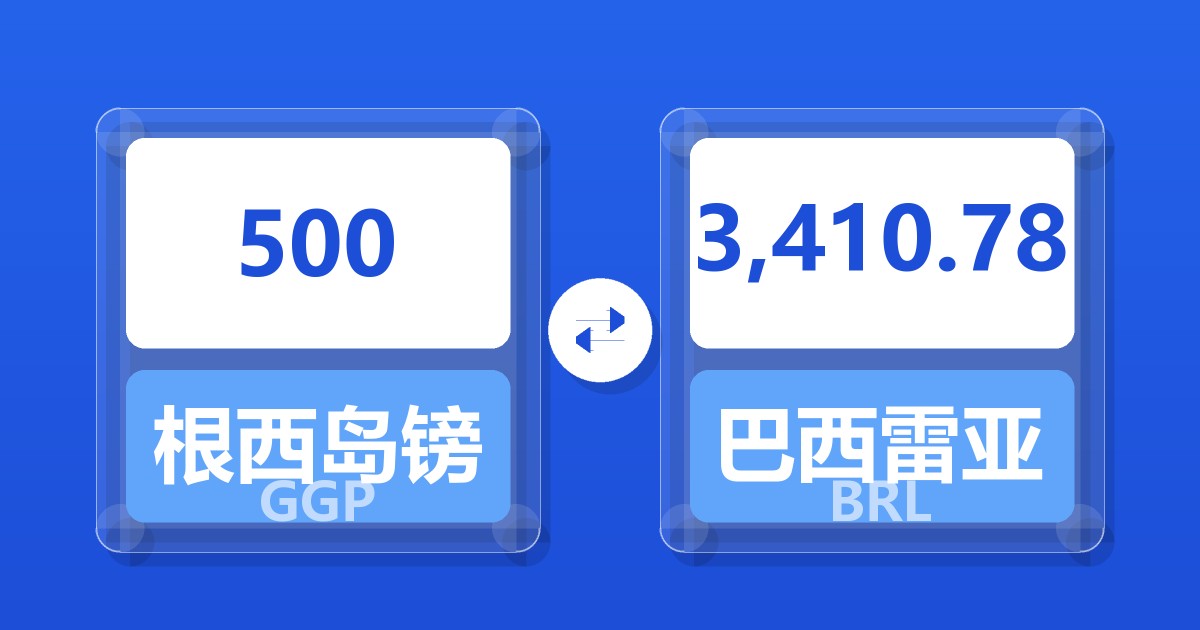 500根西岛镑兑巴西雷亚尔