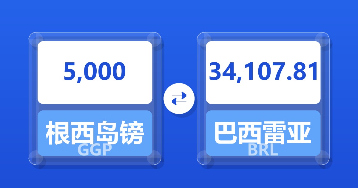 5,000根西岛镑兑巴西雷亚尔
