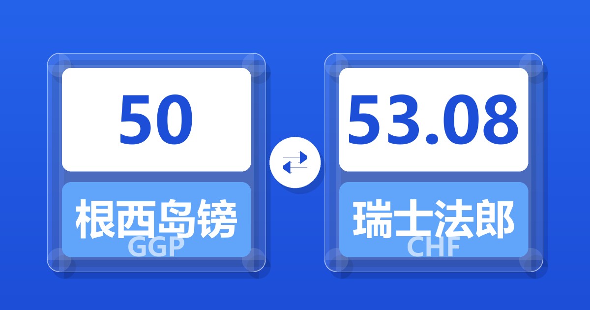 50根西岛镑兑瑞士法郎