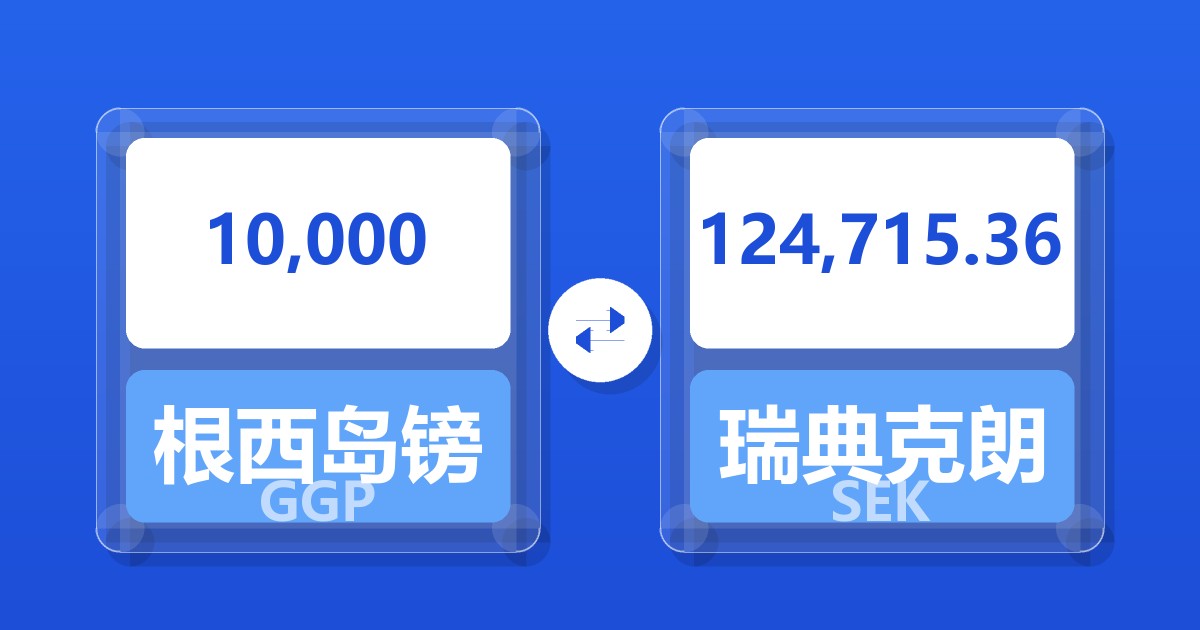 10,000根西岛镑兑瑞典克朗