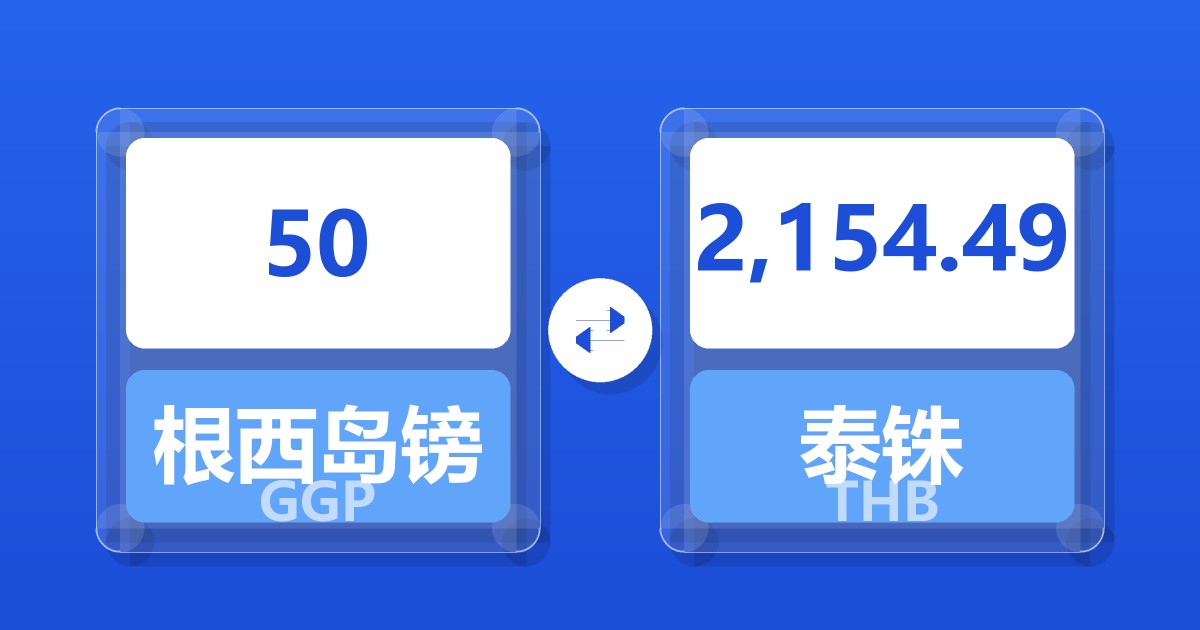 50根西岛镑兑泰铢