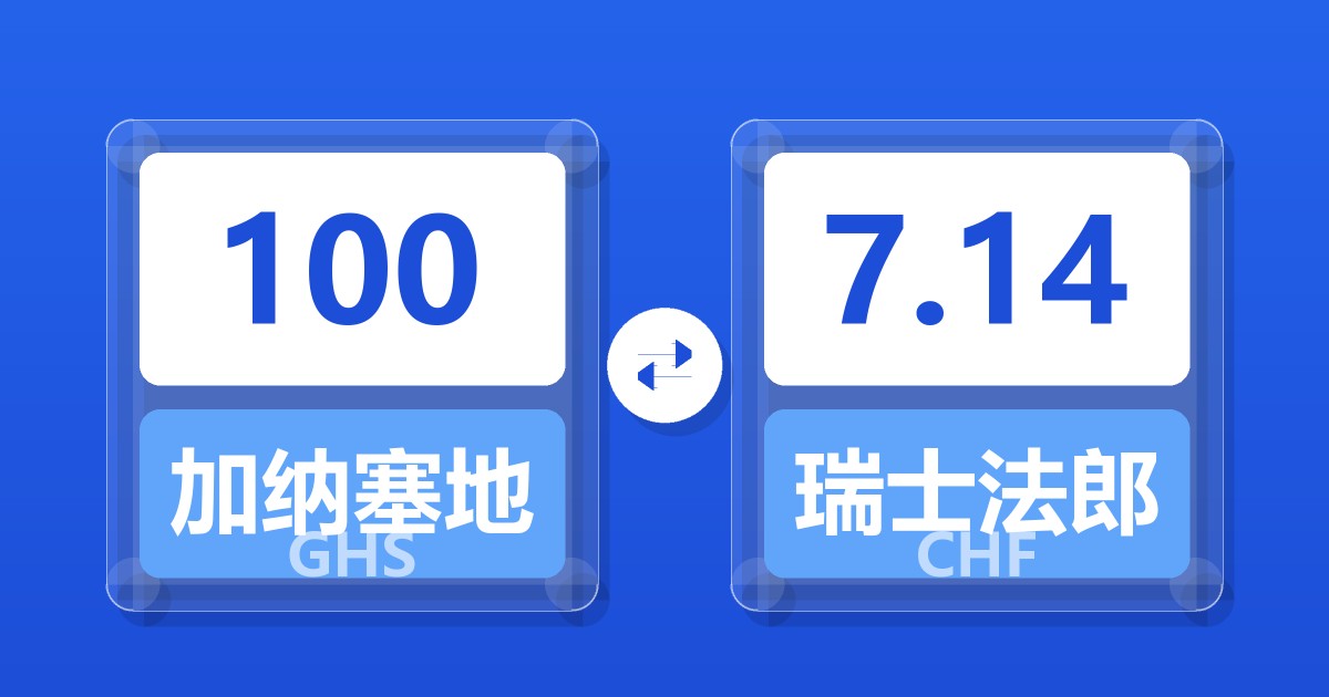 100加纳塞地兑瑞士法郎