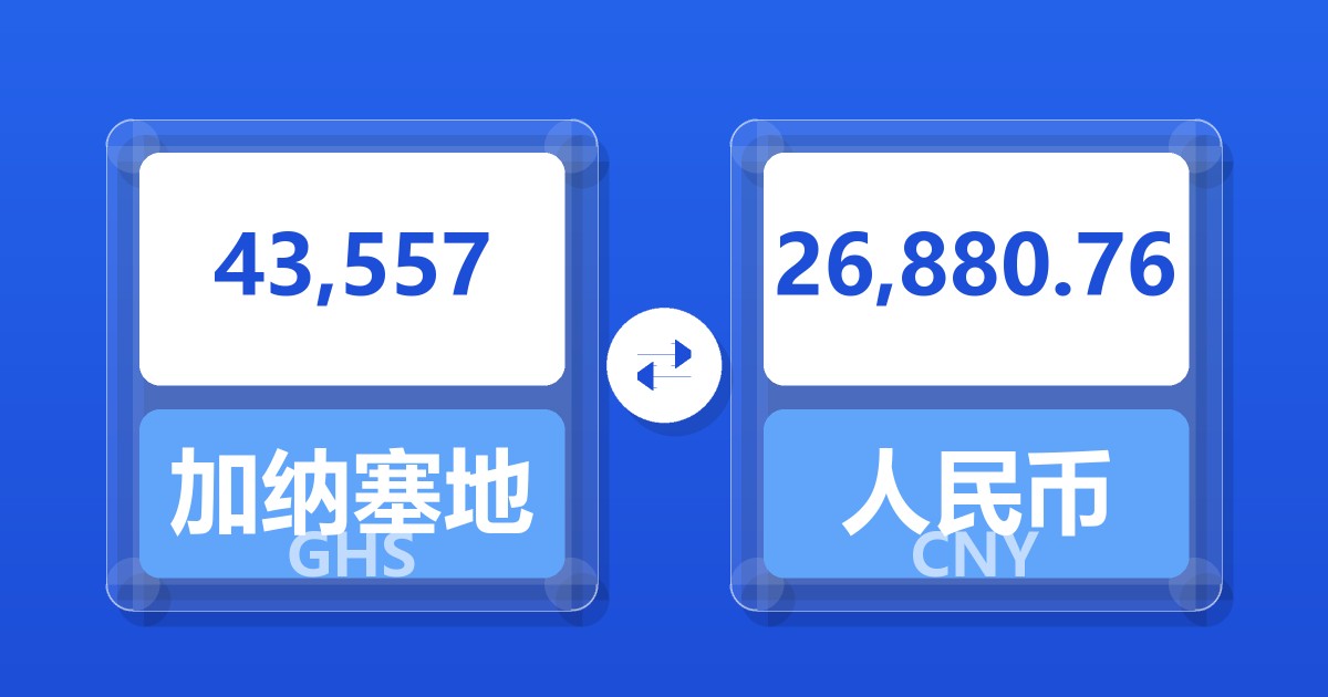 43,557加纳塞地兑人民币