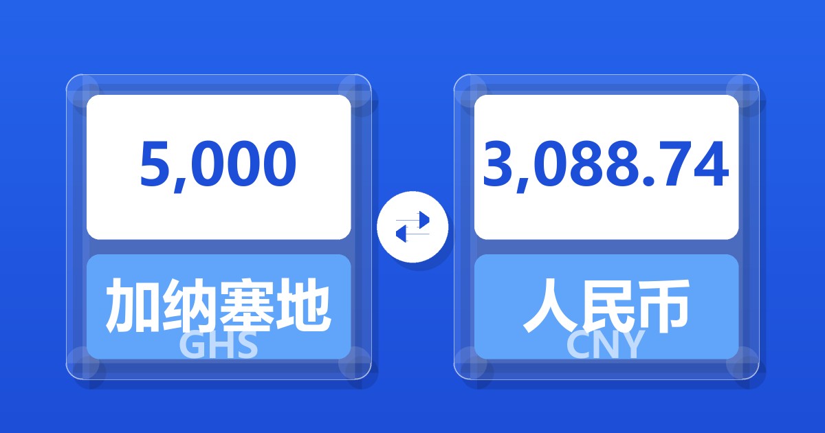 5,000加纳塞地兑人民币