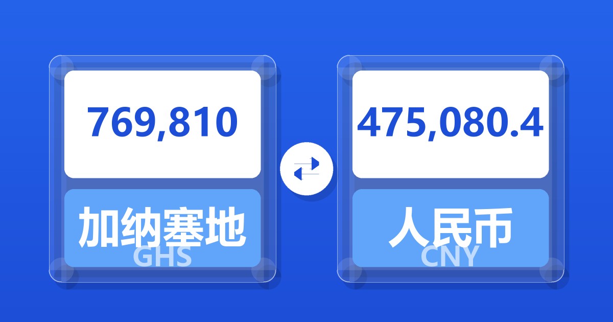 769,810加纳塞地兑人民币