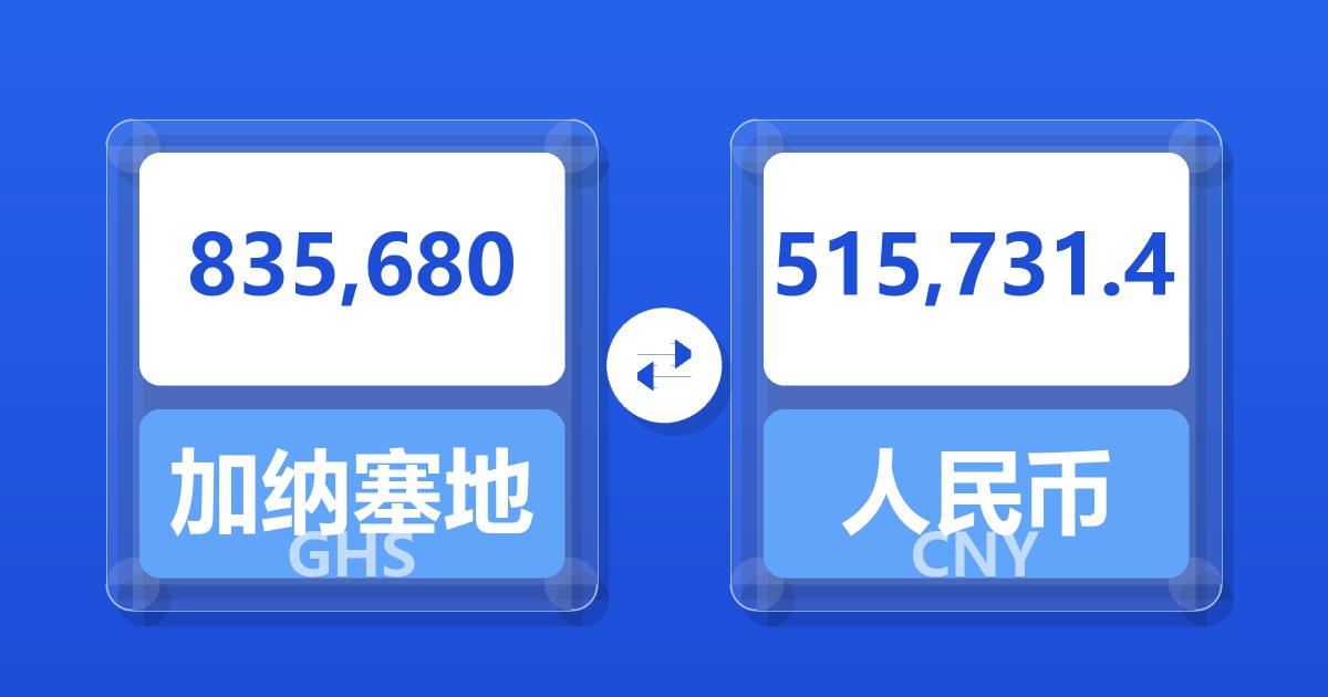 835,680加纳塞地兑人民币