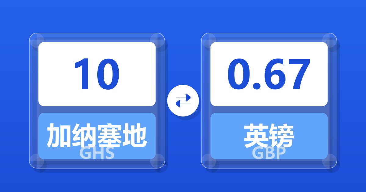 10加纳塞地兑英镑