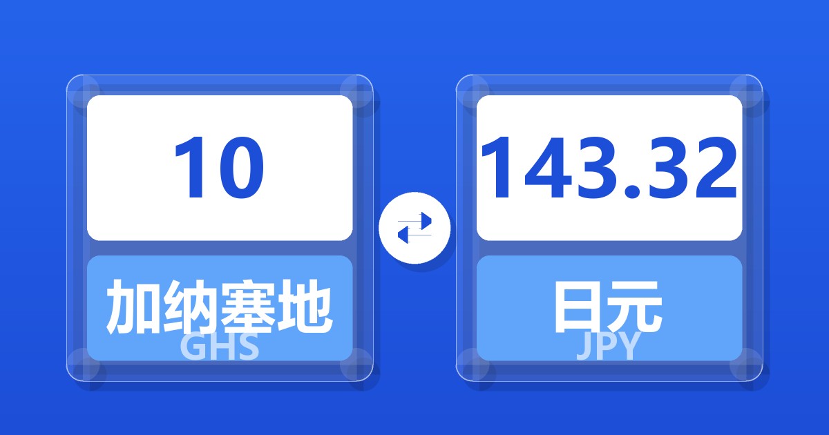 10加纳塞地兑日元