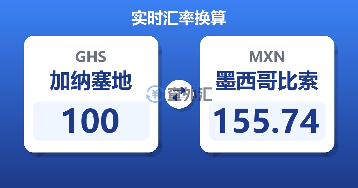 100加纳塞地兑墨西哥比索