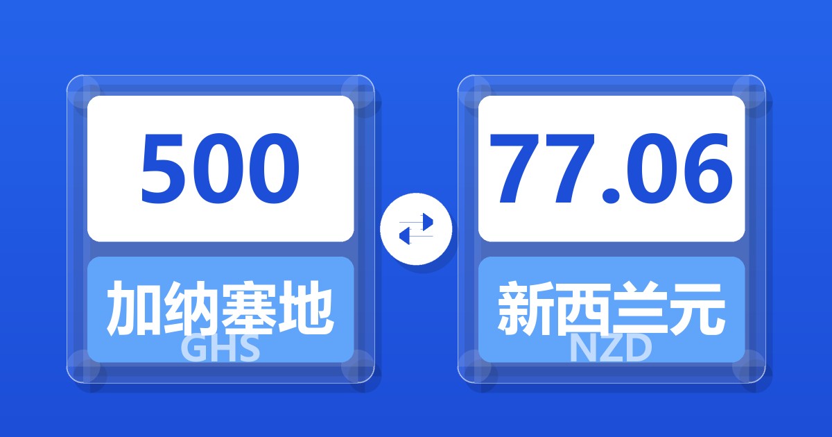 500加纳塞地兑新西兰元